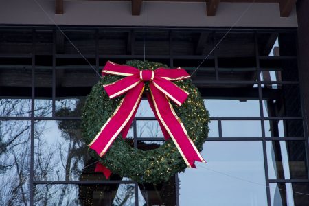 This is an image of a holiday wreath.