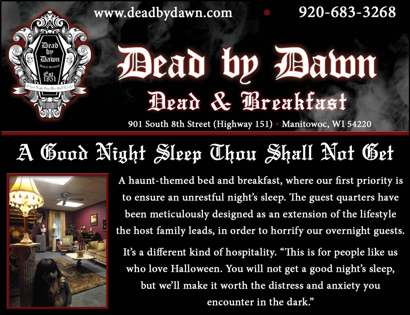 This is a photo of Dead by Dawn Dead & Breakfast haunted house.