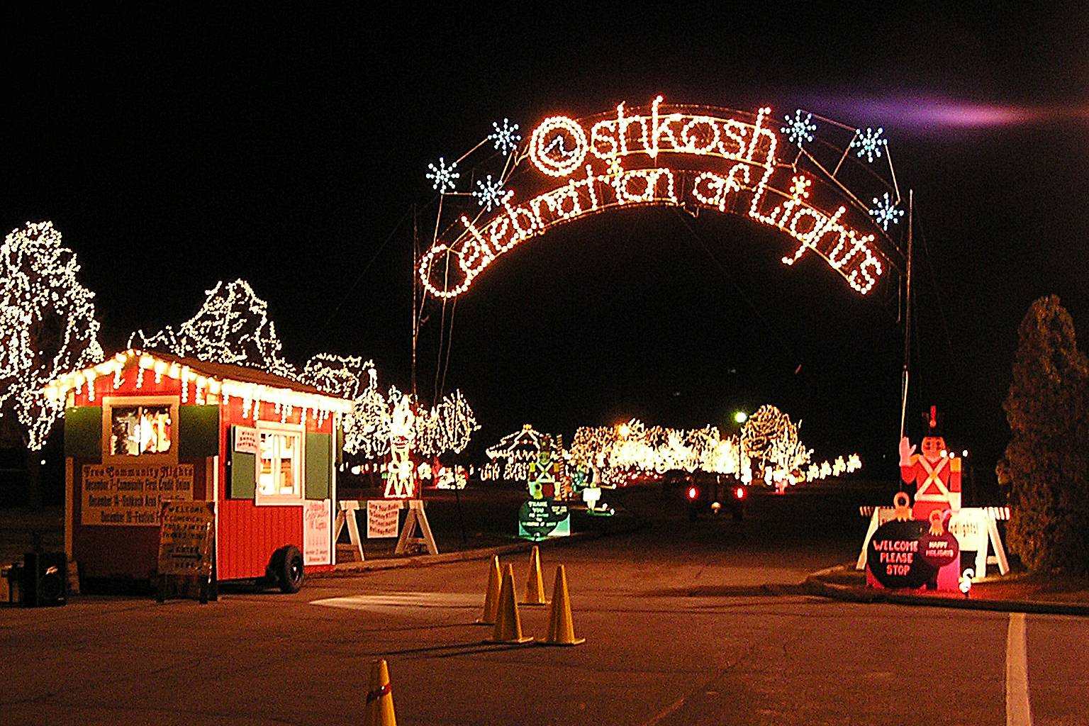 This is a photo of the entrance to the Oshkosh Celebration of Lights Festival