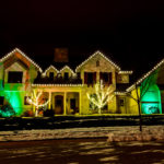 This photo is of a completed holiday lighting project.